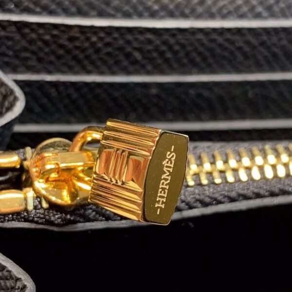Hermes Kelly Wallet To Go Woc Black With Gold Toned Hardware Bag For Women 8.2in/21cm - Image 15