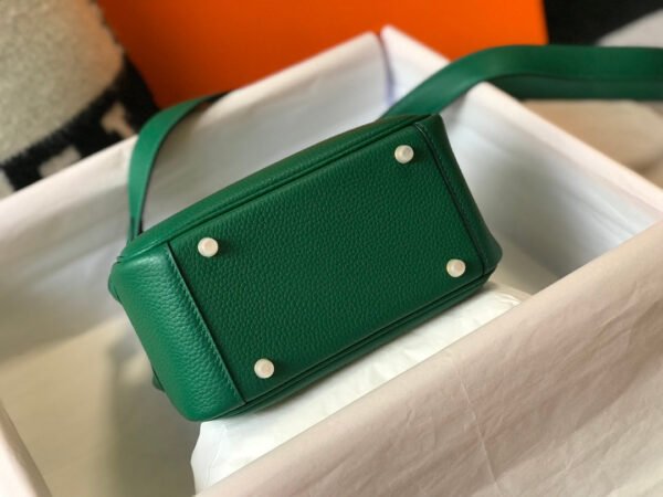 Hermes Lindy Mini Clemence Bag Green For Women, Women’s Handbags, Shoulder And Crossbody Bags 7.5in/19cm - Image 5