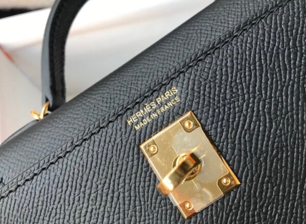 Hermes Mini Kelly 19 Sellier Epsom Black Bag For Women, Women’s Handbags, Shoulder Bags 7.5in/19cm - Image 2