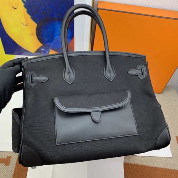 Hermes Birkin Cargo 35 Black, SIlver Toned Hardware Bag For Women, Women’s Handbags, Shoulder Bags 13.8in/35cm - Image 9