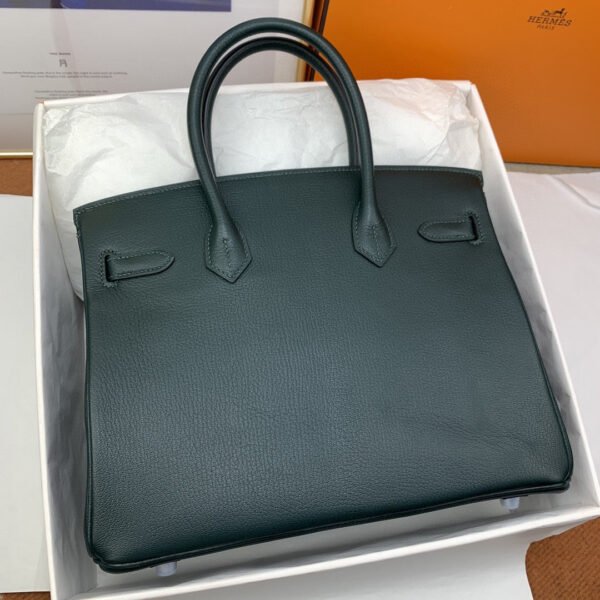 Hermes Birkin Nata Swift Dark Green For Women Silver Toned Hardware 11.8in/30cm - Image 2
