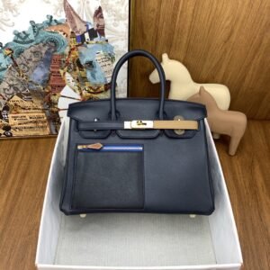 Hermes Birkin Colormatic Bag 30 Navy Blue, Gold Toned Hardware Bag For Women, Women’s Handbags, Shoulder Bags 11.8in/30cm