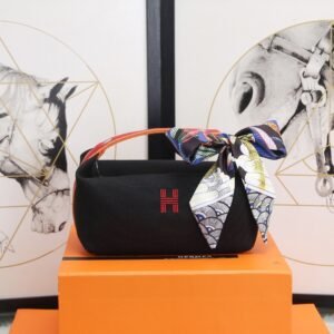 Hermes Bride A Brac Case Black Bag For Women, Women’s Handbags, Shoulder Bags 9.8in/25cm