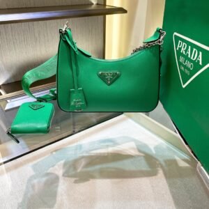 Prada Re-Edition 2005 Saffiano Leather Bag Green For Women, Women's Bags 8.6in/22cm