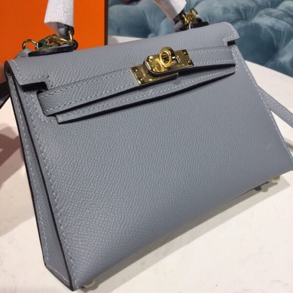 Hermes Mini Kelly Light Blue For Women Gold Toned Hardware 7.5in/19cm - Image 2