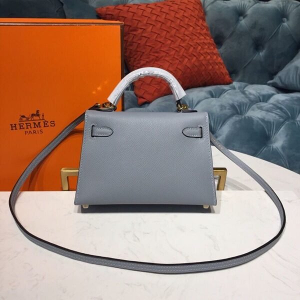 Hermes Mini Kelly Light Blue For Women Gold Toned Hardware 7.5in/19cm - Image 3
