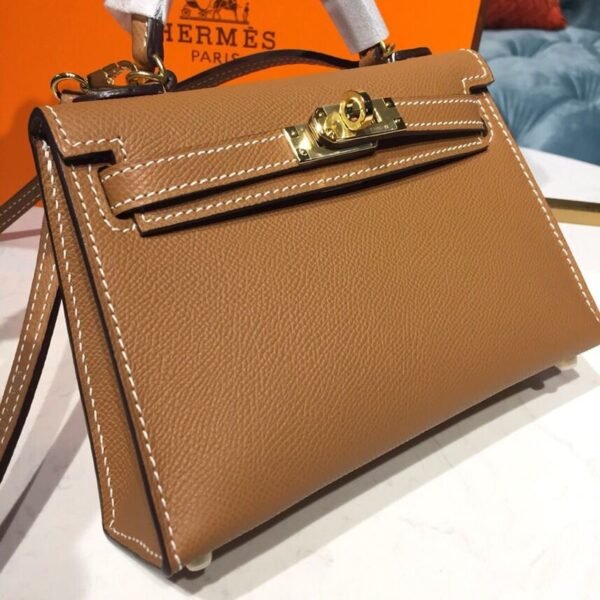 Hermes Mini Kelly Gold For Women Gold Toned Hardware 7.5in/19cm - Image 2