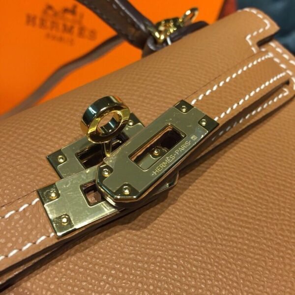 Hermes Mini Kelly Gold For Women Gold Toned Hardware 7.5in/19cm - Image 6