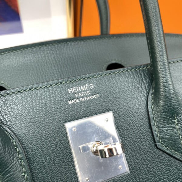 Hermes Birkin Nata Swift Dark Green For Women Silver Toned Hardware 11.8in/30cm - Image 6