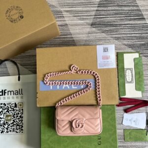 Gucci Marmont Super Mini Bag Pink For Women, Women's Bags 6.2in/17cm