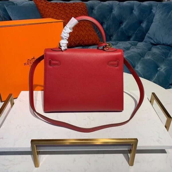 Hermes Kelly Tomate For Women Gold Toned Hardware 10in/25cm - Image 2