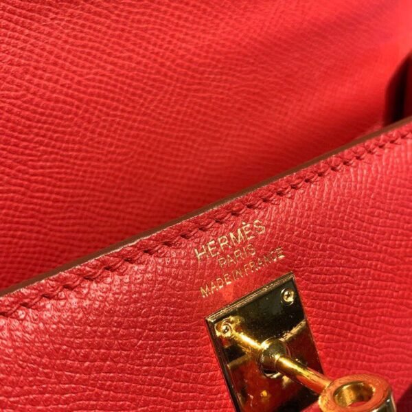 Hermes Kelly Tomate For Women Gold Toned Hardware 10in/25cm - Image 9