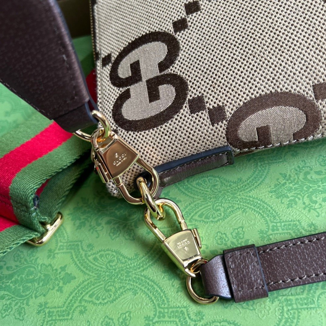 Gucci Jumbo GG Messenger Bag Camel And Ebony Jumbo GG Canvas For Women 9.6in/24.5cm - Image 6