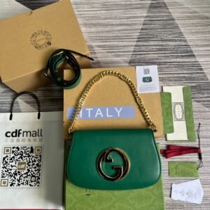 Gucci Blondie Shoulder Bag Green For Women, Women's Bags 11in/28cm GG‎