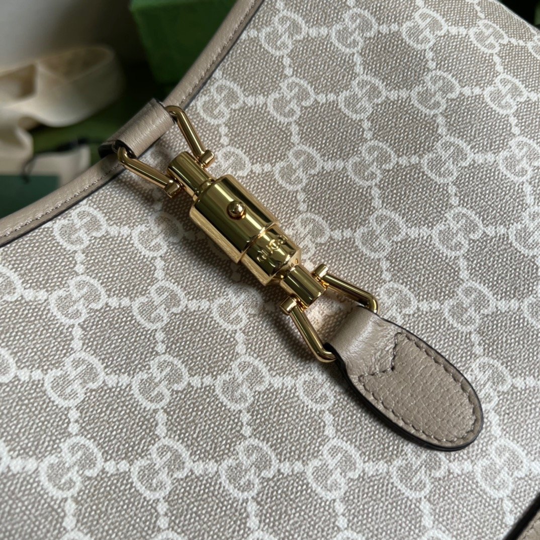 Gucci Jackie 1961 Small GG Shoulder Bag Beige For Women, Women's Bags 11in/28cm - Image 7