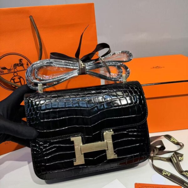 Hermes Constance 23 Pattern Crocodile Black For Women, Women’s Handbags, Shoulder Bag 9in/23cm - Image 2