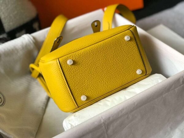 Hermes Lindy Mini Yellow For Women 19cm / 7.4in - Image 6