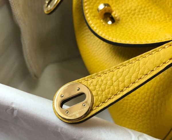 Hermes Lindy Mini Yellow For Women 19cm / 7.4in - Image 7