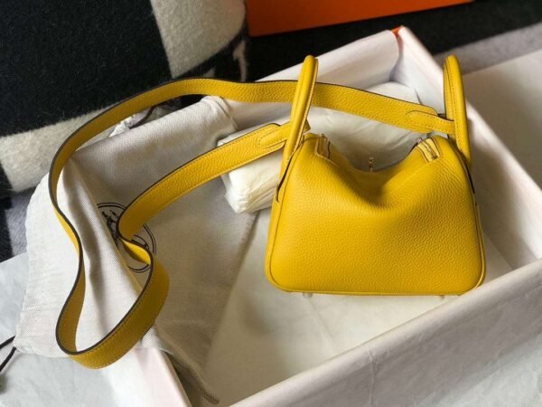 Hermes Lindy Mini Yellow For Women 19cm / 7.4in - Image 8