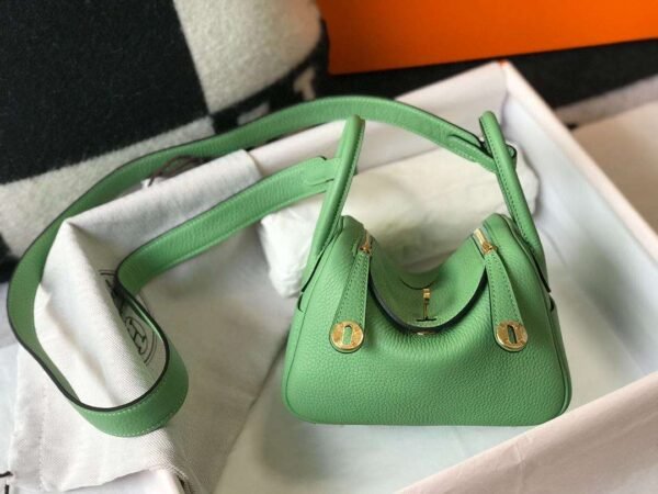Hermes Lindy Mini Green For Women 19cm / 7.4in - Image 7