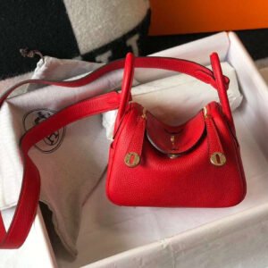 Hermes Lindy Mini Red For Women 19cm / 7.4in