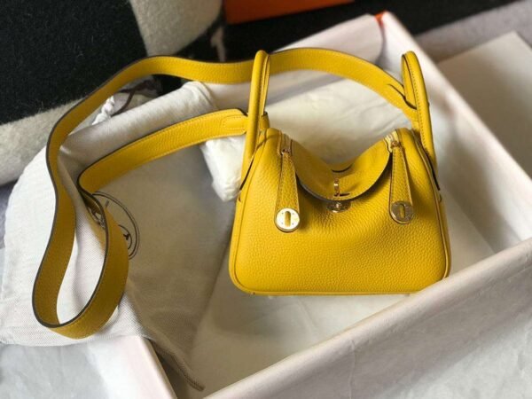 Hermes Lindy Mini Yellow For Women 19cm / 7.4in - Image 10