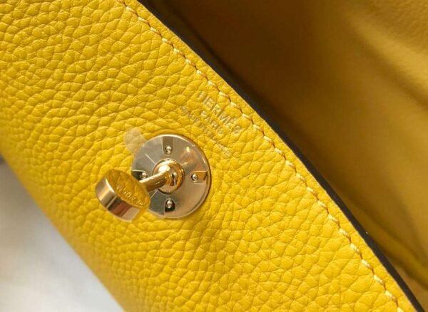 Hermes Lindy Mini Yellow For Women 19cm / 7.4in - Image 4