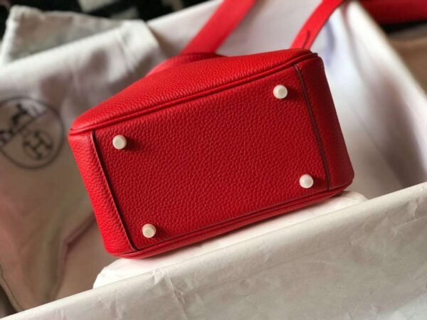 Hermes Lindy Mini Red For Women 19cm / 7.4in - Image 11