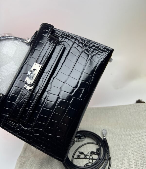 Hermes Mini Kelly 19 Black Silver Toned Hardware Bag For Women, Women’s Handbags, Shoulder Bags 7.5in/19cm - Image 2