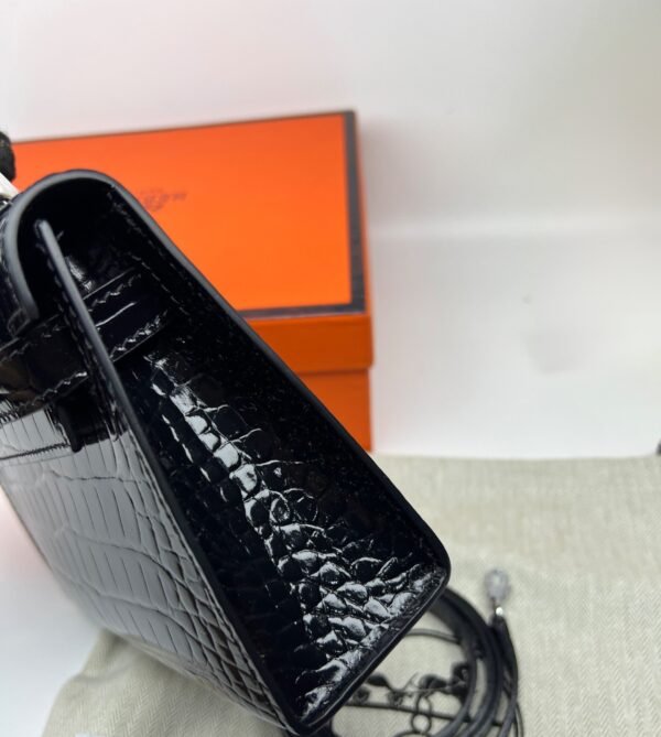 Hermes Mini Kelly 19 Black Silver Toned Hardware Bag For Women, Women’s Handbags, Shoulder Bags 7.5in/19cm - Image 3
