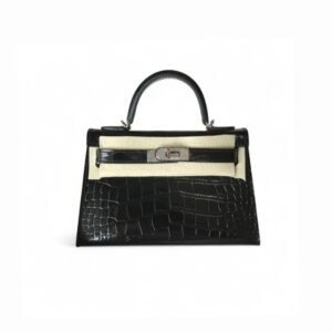 Hermes Mini Kelly 19 Black Silver Toned Hardware Bag For Women, Women’s Handbags, Shoulder Bags 7.5in/19cm