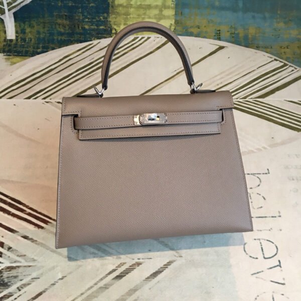 Hermes Kelly 25 Sellier Epsom Gris Asphalt Bag For Women Silver Toned Hardware, Women’s Handbags, Shoulder Bags 10in/25cm - Image 8
