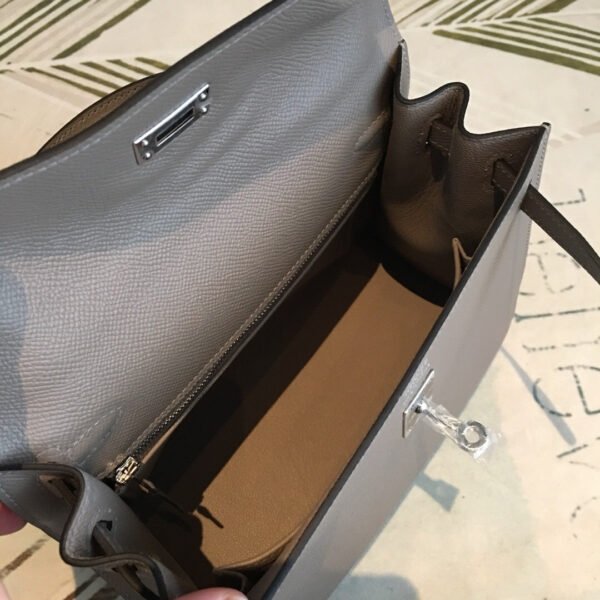 Hermes Kelly 25 Sellier Epsom Gris Asphalt Bag For Women Silver Toned Hardware, Women’s Handbags, Shoulder Bags 10in/25cm - Image 3