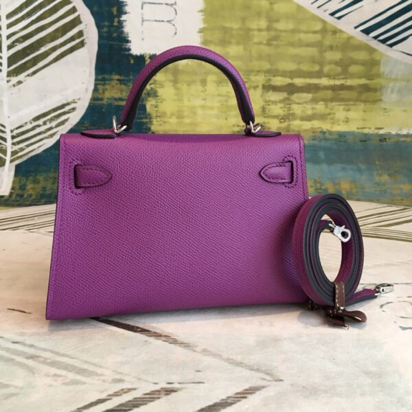 Hermes Mini Kelly Violet For Women Silver Toned Hardware 7.5in/19cm - Image 2