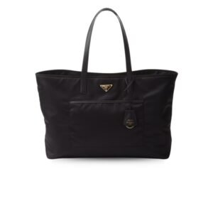 Prada Re-Edition 1978 Large Re-Nylon And Saffiano Tote Bag Black For Women 16.9 Inches/ 43 Cm