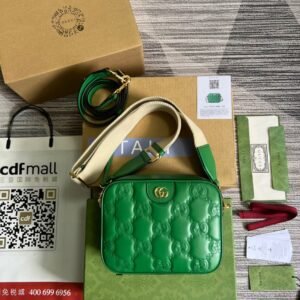 Gucci Matelasse Shoulder Bag Green For Women, Women's Bags 8.5in/22cm