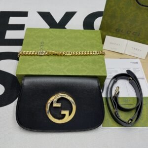 Gucci Blondie Shoulder Bag Black For Women, Women's Bags 11in/28cm GG‎