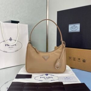 Prada Re-Edition 2005 Saffiano Leather Bag Beige For Women, Women's Bags 8.6in/22cm