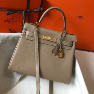 Hermes Kelly 28 Etoupe Togo Bag For Women, Women’s Handbags, Shoulder Bags 11in/28cm