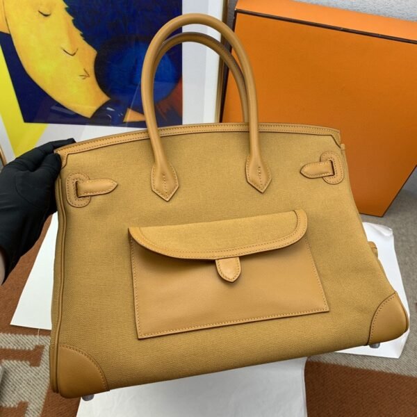 Hermes Birkin Cargo 35 Beige, Silver Toned Hardware Bag For Women, Women’s Handbags, Shoulder Bags 13.8in/35cm - Image 6