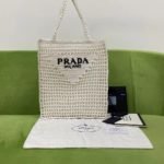 Prada Raffia Tote Bag White For Women, Women's Bags 14.9in/38cm