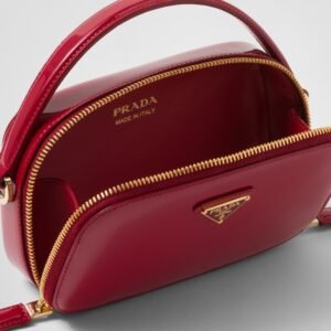 Prada Odette Patent Leather Mini-Bag Cherry Red For Women 6.8 Inches / 17.5 Cm