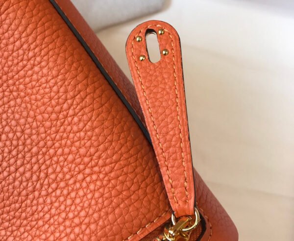 Hermes Lindy Mini Clemence Bag Orange For Women, Women’s Handbags, Shoulder And Crossbody Bags 7.5in/19cm - Image 6