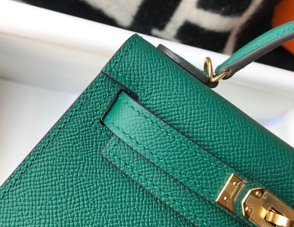 Hermes Kelly 19 Green With Gold Toned Hardware Bag For Women, Women’s Handbags, Shoulder Bags 7.5in/19cm - Image 8