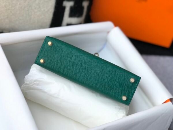 Hermes Kelly 19 Green With Gold Toned Hardware Bag For Women, Women’s Handbags, Shoulder Bags 7.5in/19cm - Image 7