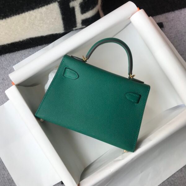 Hermes Kelly 19 Green With Gold Toned Hardware Bag For Women, Women’s Handbags, Shoulder Bags 7.5in/19cm - Image 9