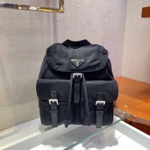 Prada Small Re-Nylon Backpack Black For Women, Women's Bags 11in/28cm