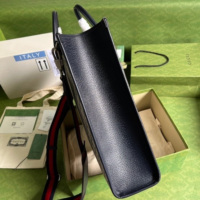 Gucci Tote Bag With Interlocking G Beige And Blue For Women 15in/38.5cm - Image 3