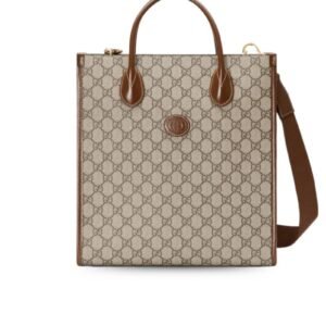 Gucci Tote Bag With Interlocking G Brown For Women 723308 92THG 8563 11.8in/30cm