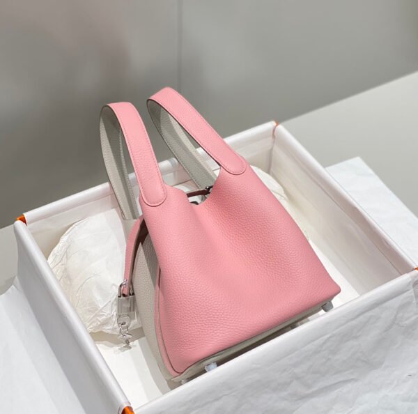 Hermes Picotin Lock 18 Bag Grey/Pink For Women 7.1in/18cm - Image 5